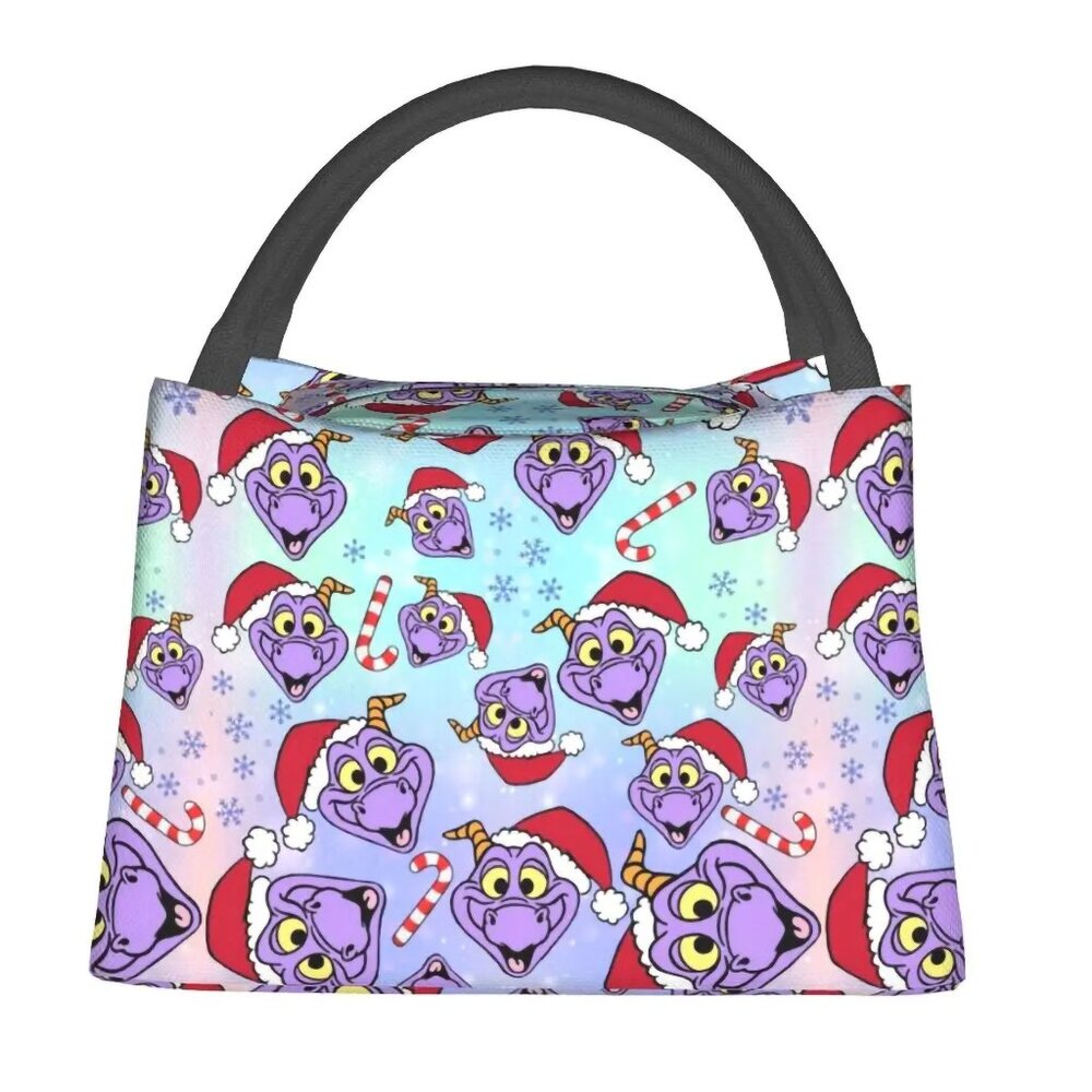 EPCOT Retro Insulated Lunch Bag Smiling Santa Figment Christmas Disney NWOT